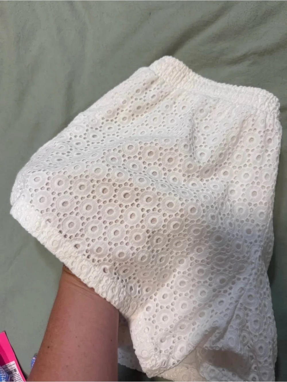 Lilly Pulitzer White Eyelet Shorts with Drawstring